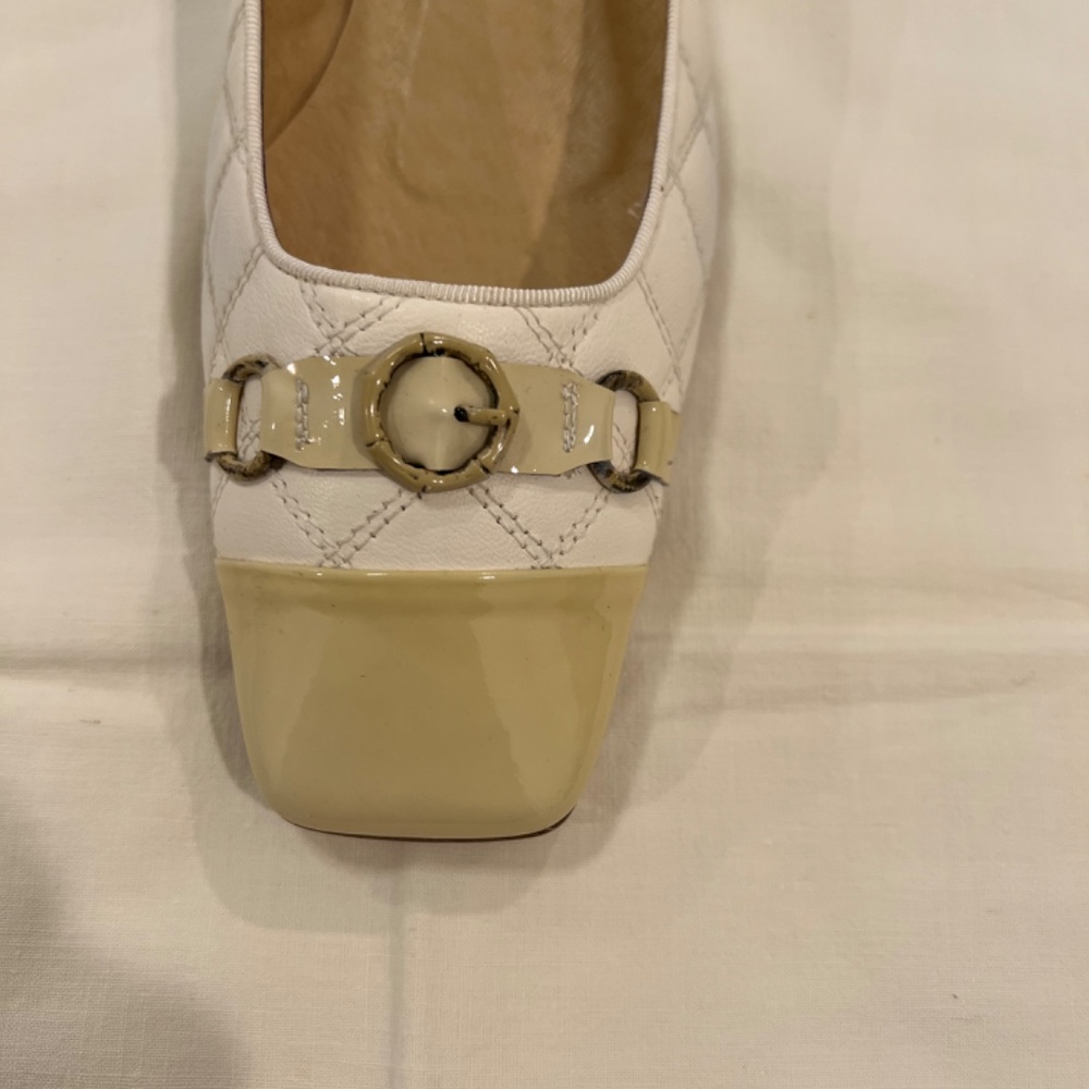 Delman Bergdorf Goodman Cream Phoenix-GN Glove Nappa Quilted Shoes--Size 10 M - Picture 4 of 16